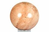 Polished Peach Moonstone Sphere - Madagascar #245998-1
